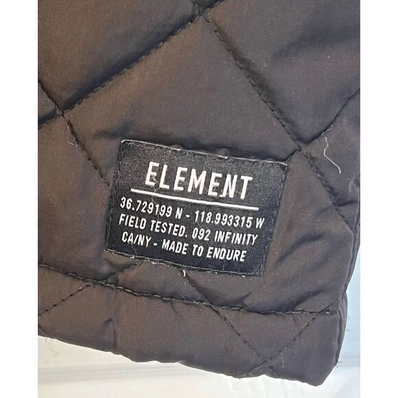 Element Streetwear Quilted Puffer Long Hooded Black Men's Jacket Large - Picture 4 of 10